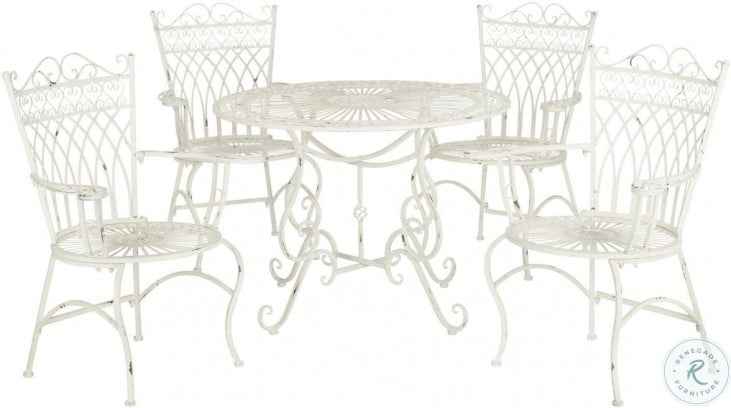 Thessaly Antique White 5 Piece Outdoor Conversation Set From Safavieh Coleman Furniture