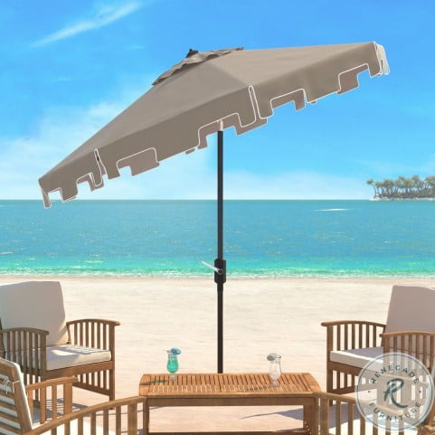 Zimmerman Beige Uv Resistant Tilt Umbrella With Flap From Safavieh Coleman Furniture