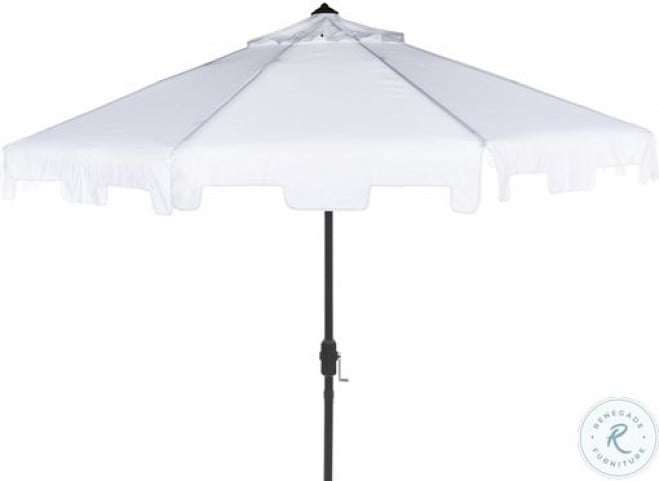 Zimmerman White Uv Resistant Tilt Umbrella With Flap From Safavieh Coleman Furniture