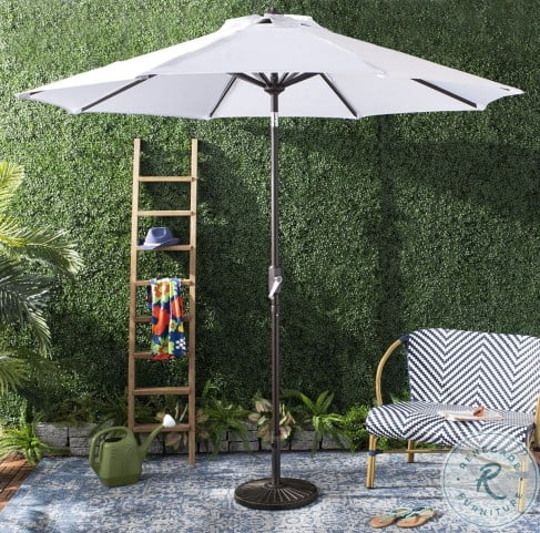 Ortega White Uv Resistant Auto Tilt Crank Umbrella From Safavieh Coleman Furniture