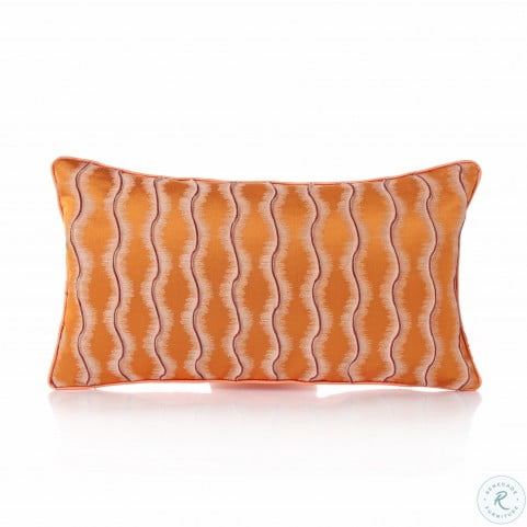 Jacquard Orange Perpendicular Reflection Rectangular Accent Pillow