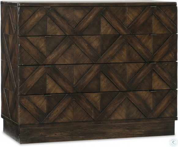 Roslyn County Dark Wood 4 Drawer Bachelor S Chest From Hooker Coleman Furniture