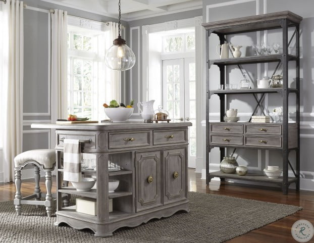 Palmer Warm Weathered Grey Kitchen Island from Pulaski | Coleman Furniture