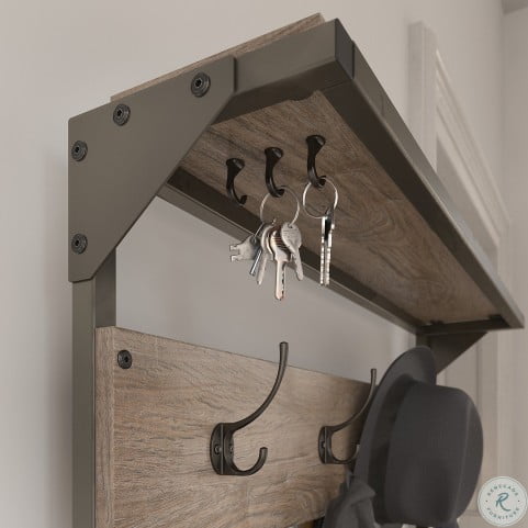 Refinery Rustic Gray Hall Tree From Bush Furniture Coleman Furniture