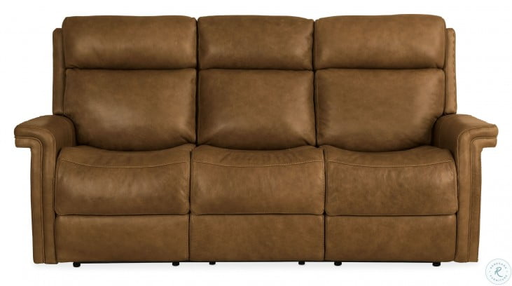 Poise Brown Leather Power Recliner Sofa With Power Headrest From Hooker Coleman Furniture