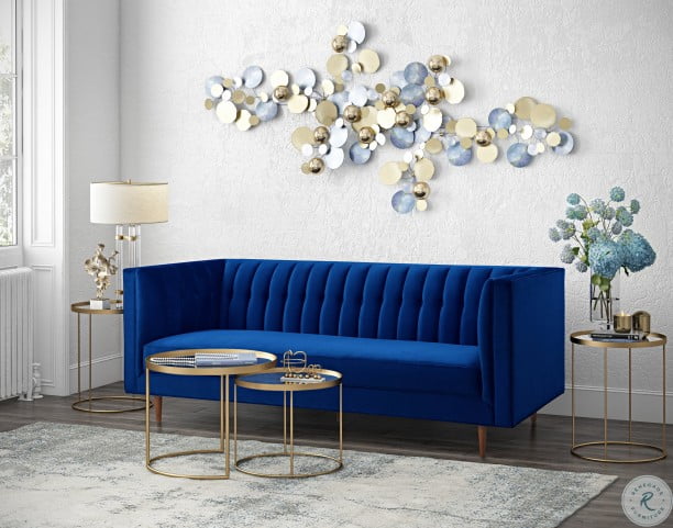 Sebastian Navy Velvet Sofa From Tov Coleman Furniture