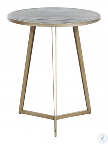 Caswell Dark Gray And Light Bronze Gold Side Table From Gabby Coleman Furniture