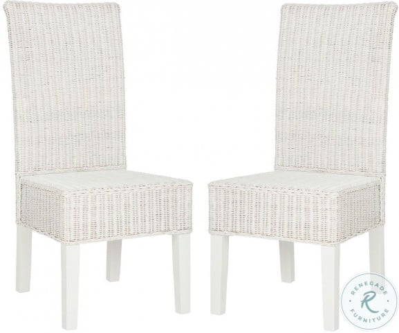 Arjun White 18 Wicker Dining Chair Set Of 2 From Safavieh Coleman Furniture