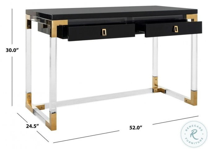 Dariela Black And Clear Acrylic Desk From Safavieh Coleman Furniture