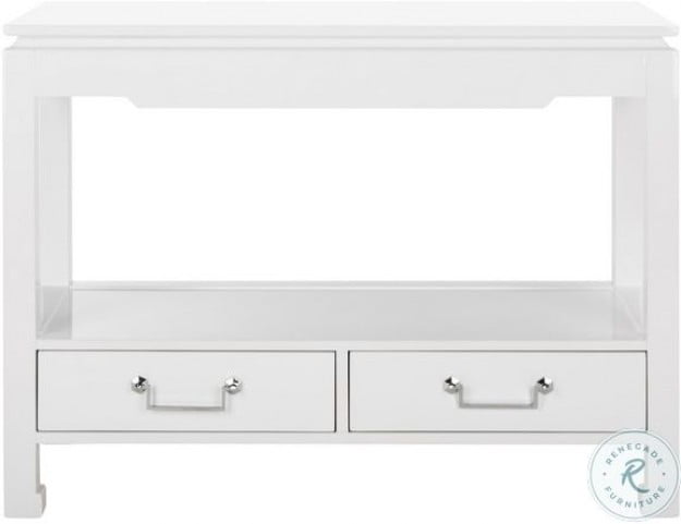 Cdark Grayell White 2 Drawer Lacquer Console Table From Safavieh Coleman Furniture