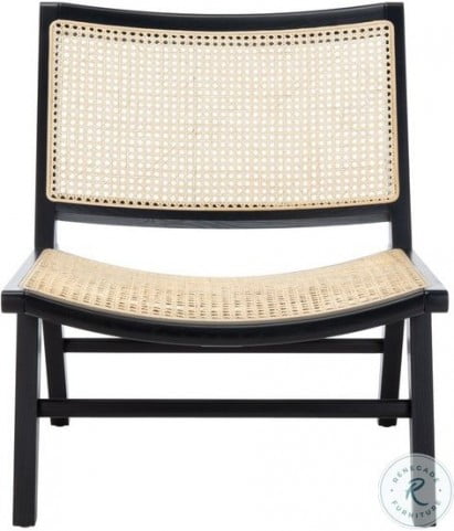 Auckland Black and Natural Rattan Accent Chair from ...