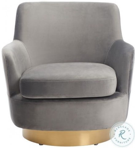 Pyrite Dark Gray Velvet Swivel Chair From Safavieh Coleman Furniture