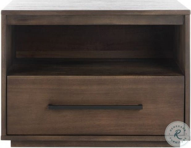 Mallory Dark Chocolate 1 Drawer Nightstand From Safavieh Coleman Furniture