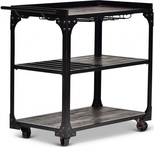 Sherlock Black And Brown Server Cart From Steve Silver Coleman Furniture