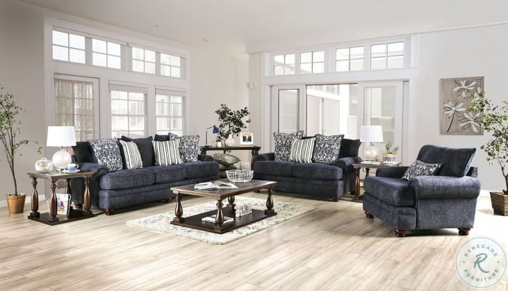 Hadleigh Navy Blue Living Room Set from Furniture of America | Coleman ...