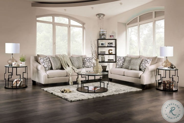 Bromley Cream Living Room Set from Furniture of America | Coleman Furniture