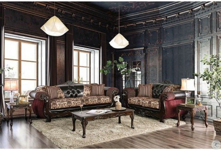 Quirino Burgundy Sofa From Furniture Of America Coleman Furniture