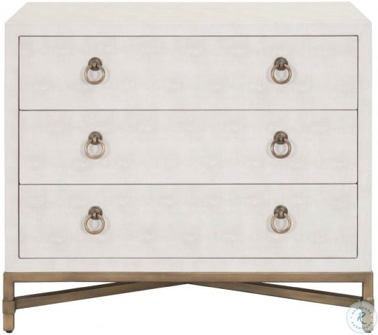 Strand White Shagreen 3 Drawer Nightstand From Orient Express Coleman Furniture