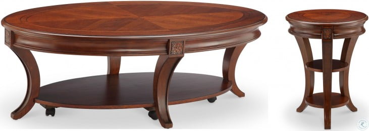 Winslet Cherry Oval Cocktail Table from Magnussen Home | Coleman Furniture