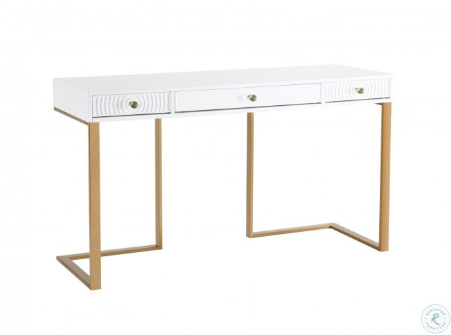 Janie White Lacquer Desk From Tov Coleman Furniture