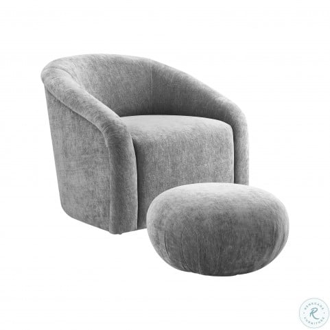 Boboli Grey Chenille Chair And Ottoman From Tov Coleman Furniture