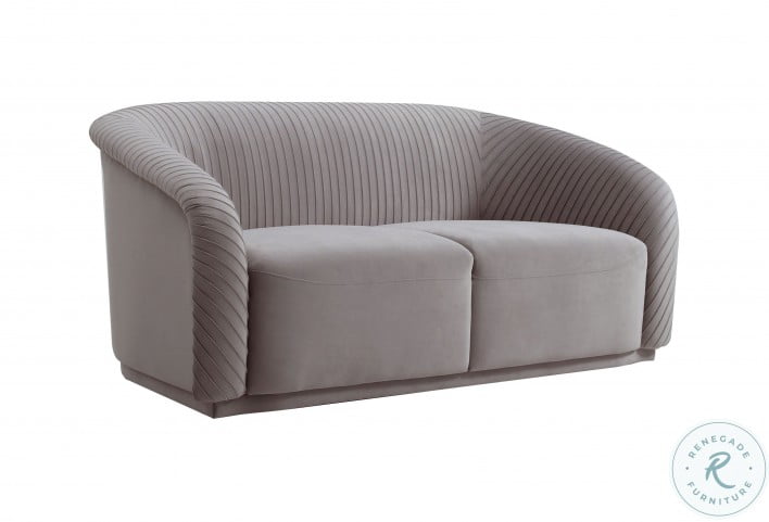 Yara Pleated Grey Velvet Loveseat From Tov Coleman Furniture