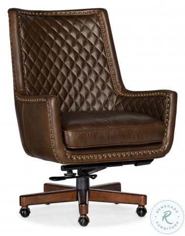 Kent Brown Leather Executive Swivel Tilt Chair From Hooker Coleman Furniture