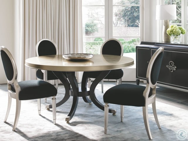 Caracole Classic Silver Leaf Round Dining Table From Caracole Coleman Furniture