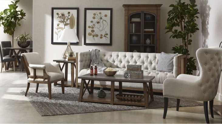 Modern Authentics Farmhouse Deconstructed Living Room Set ...