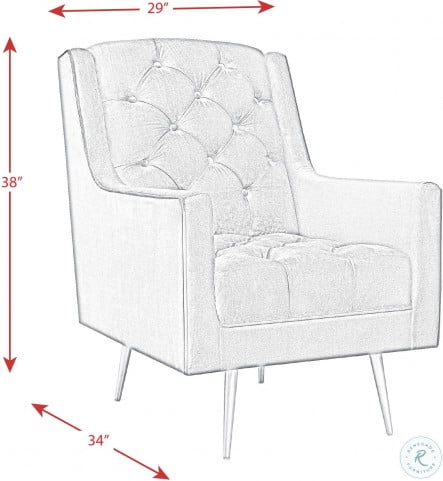 Reese Navy Blue Button Tufted Accent Chair With Gold Legs From Elements Furniture Coleman Furniture