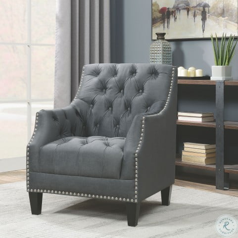 Perry Charcoal Button Tufted Accent Chair From Elements Furniture Coleman Furniture