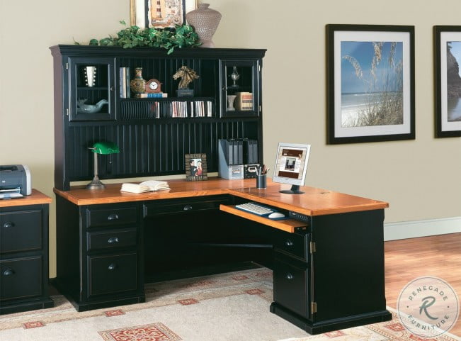 southampton onyx black and oak right hand facing l shaped desk from martin furniture coleman furniture