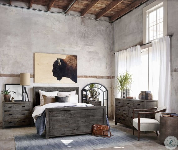 Caminito Rustic Black Olive Panel Bedroom Set From Fourhands Coleman Furniture