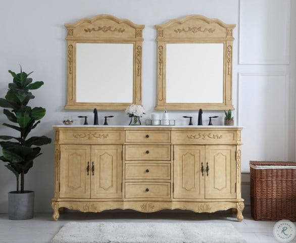 Danville Antique Beige 72" Double Bathroom Vanity from Elegant Lighting ...