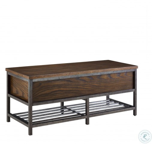 Brown Industrial Wooden Storage Bench From Pulaski Coleman Furniture