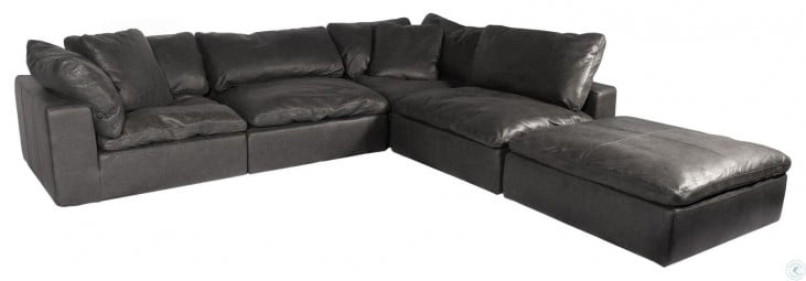 Clay Black Nubuck Leather Dream Raf Modular Sectional From Moes Home Coleman Furniture