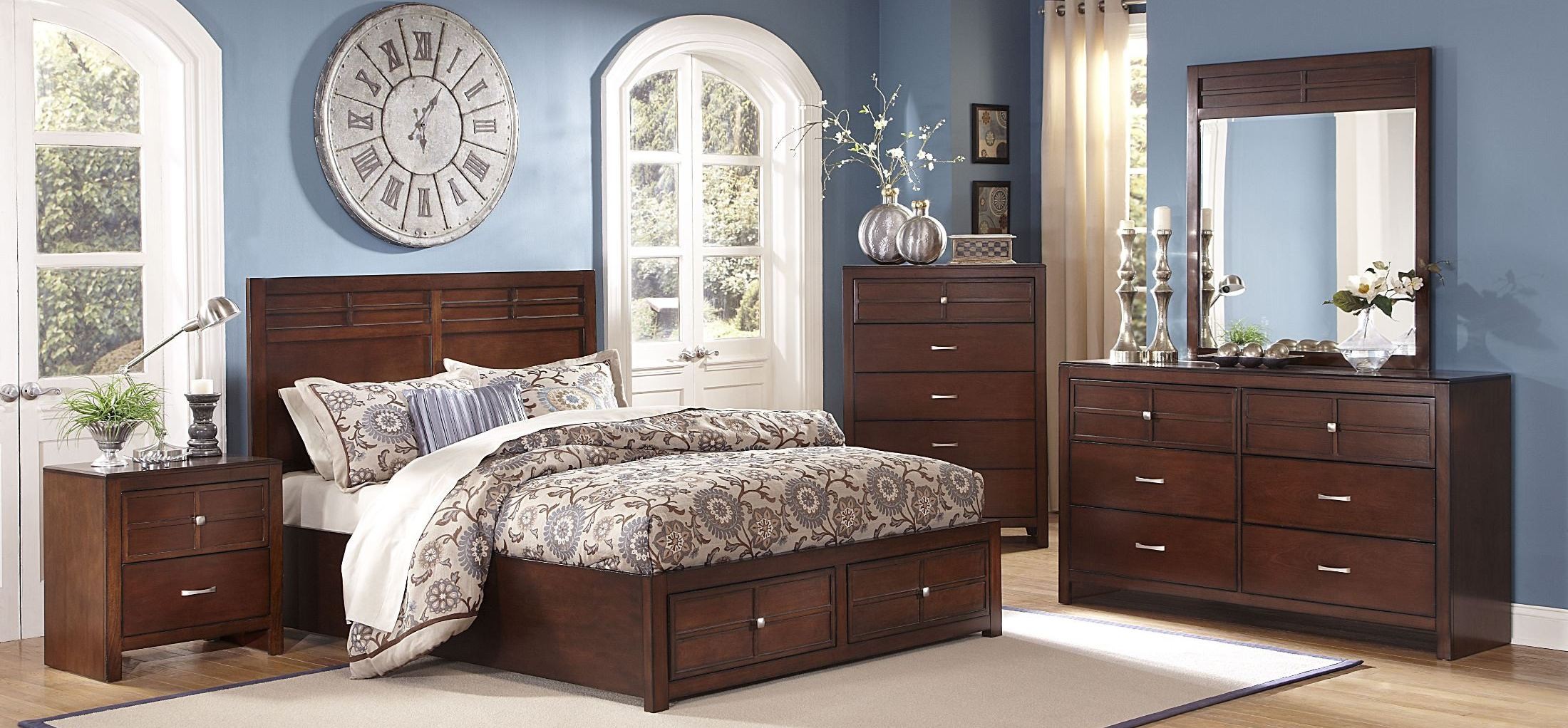 Kensington Burnished Cherry Platform Storage Bedroom Set from New Classics (00060310328330