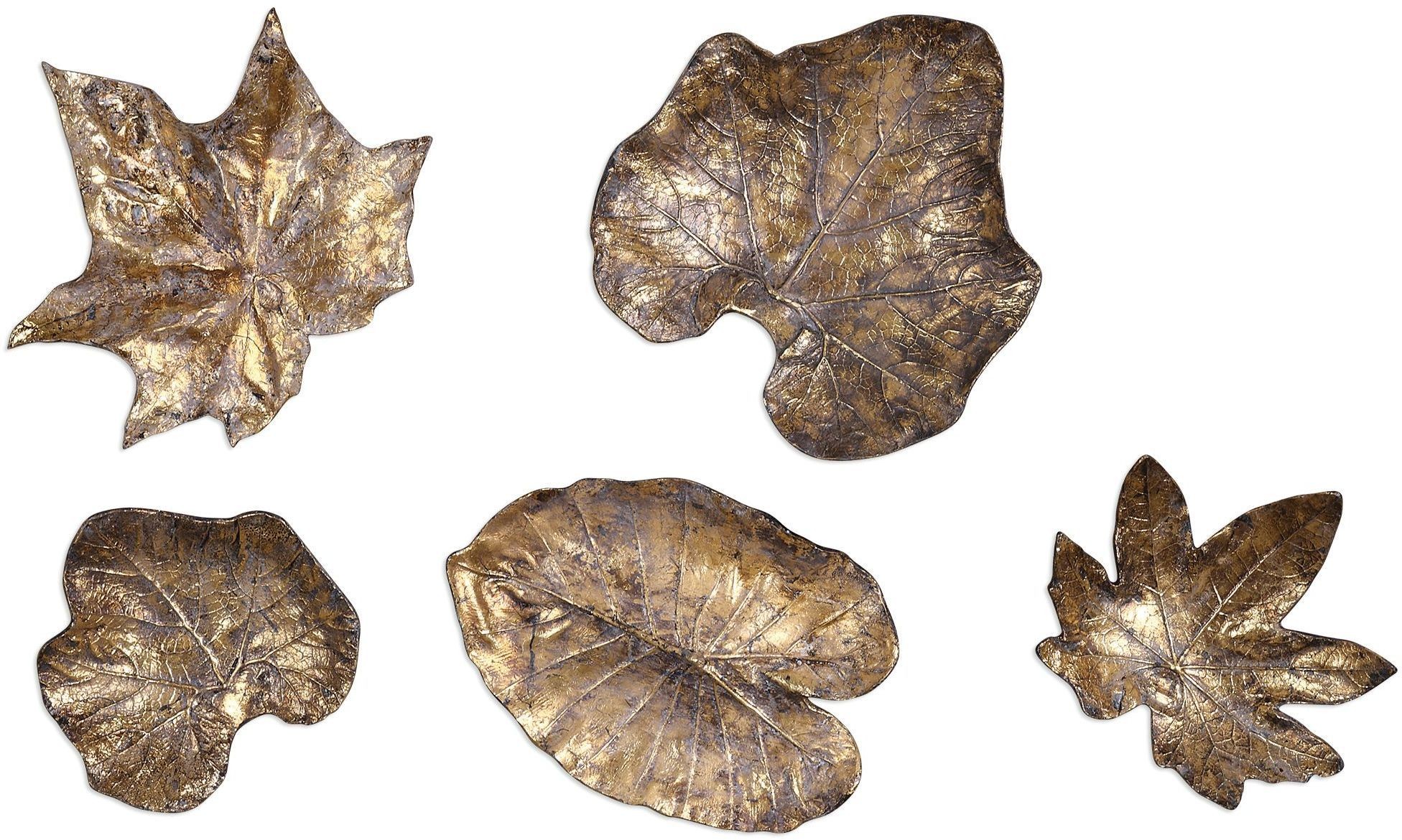 Bronze Leaves Wall Art Set of 5 from Uttermost Coleman Furniture