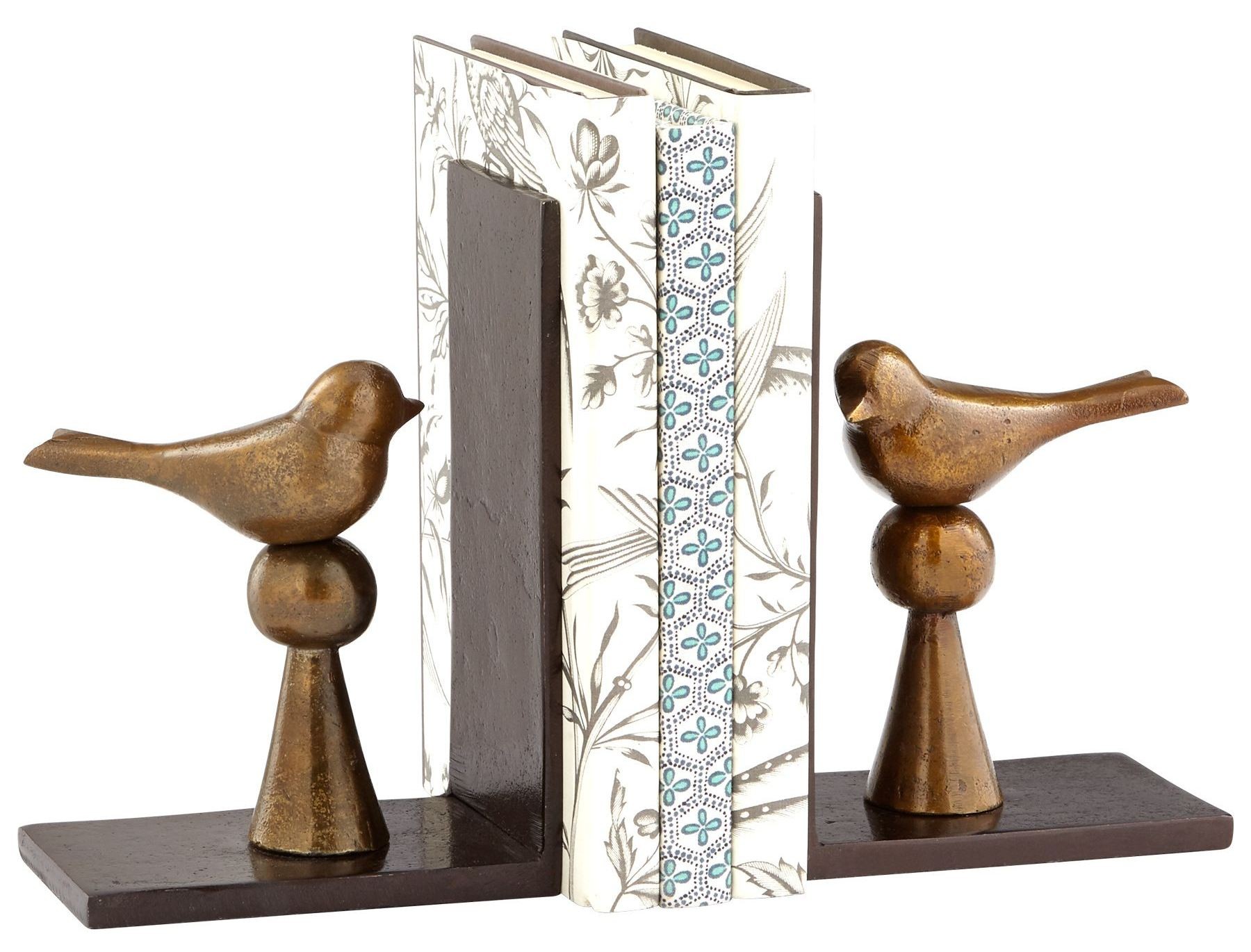 Birds and Books Antique Brass Bookends from Cyan Design Coleman Furniture