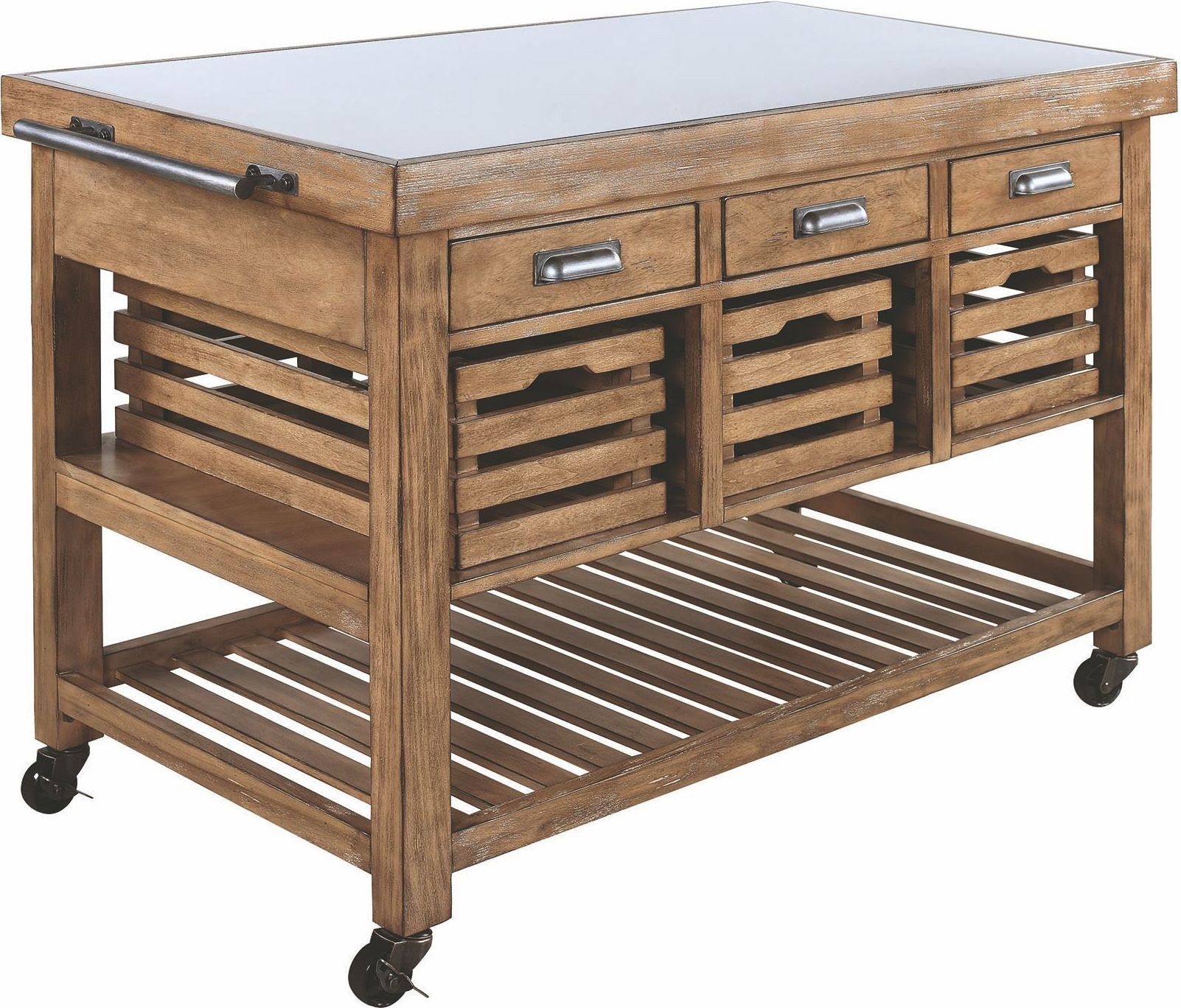 Shallow Walnut Kitchen Island from Coaster | Coleman Furniture
