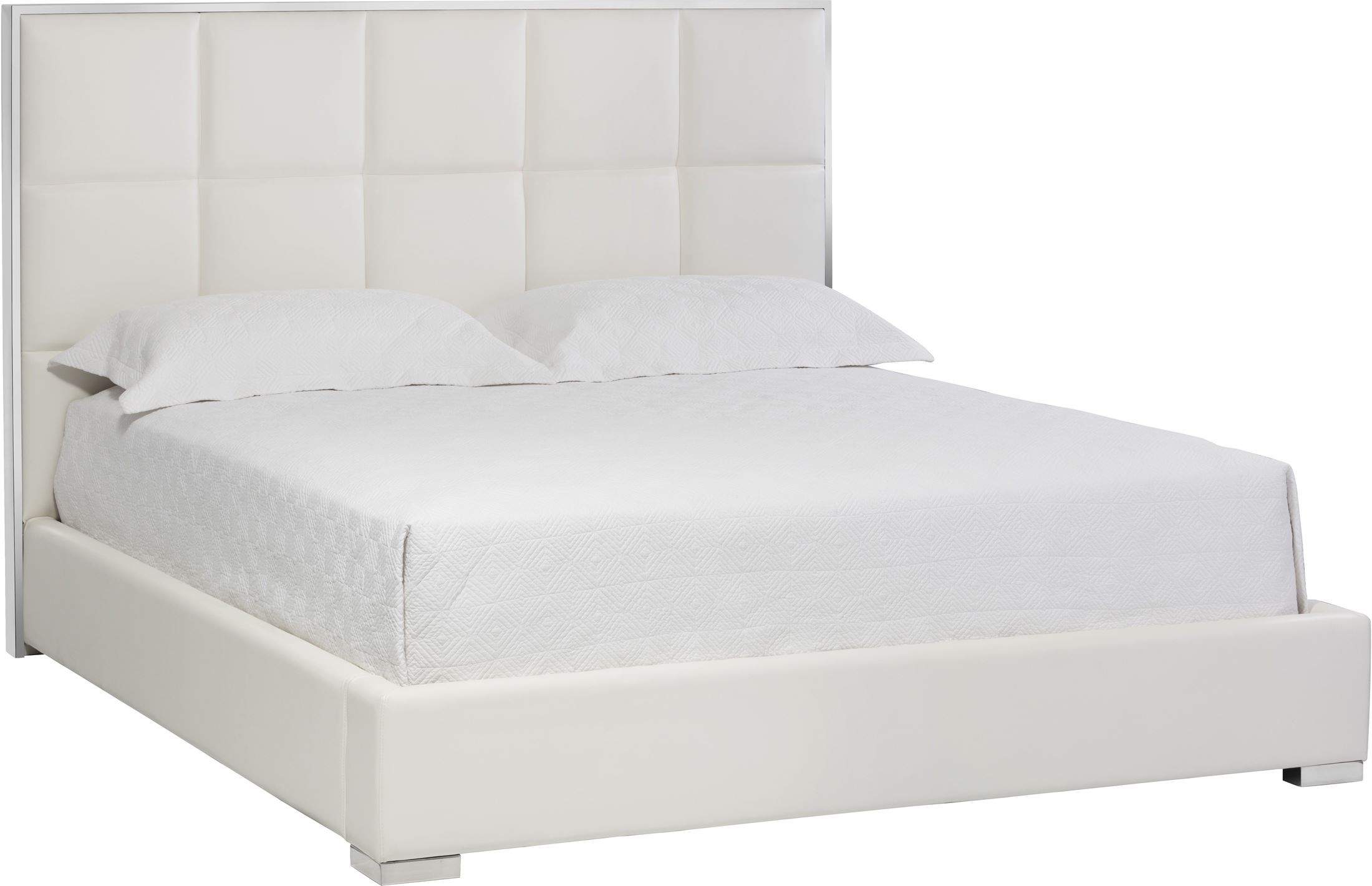 Tompkins White Leather King Platform Bed from Sunpan ...