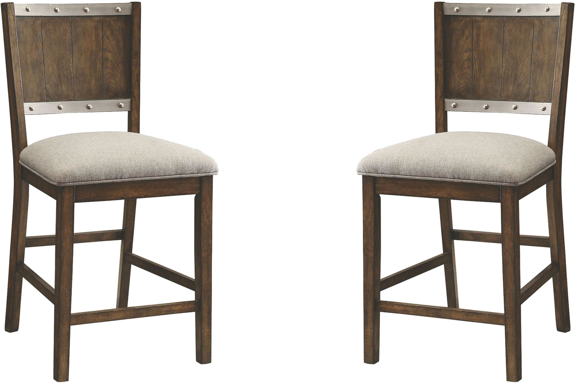 Beckett Dark Oak Upholstered Counter Height Stool Set of 2 from Coaster