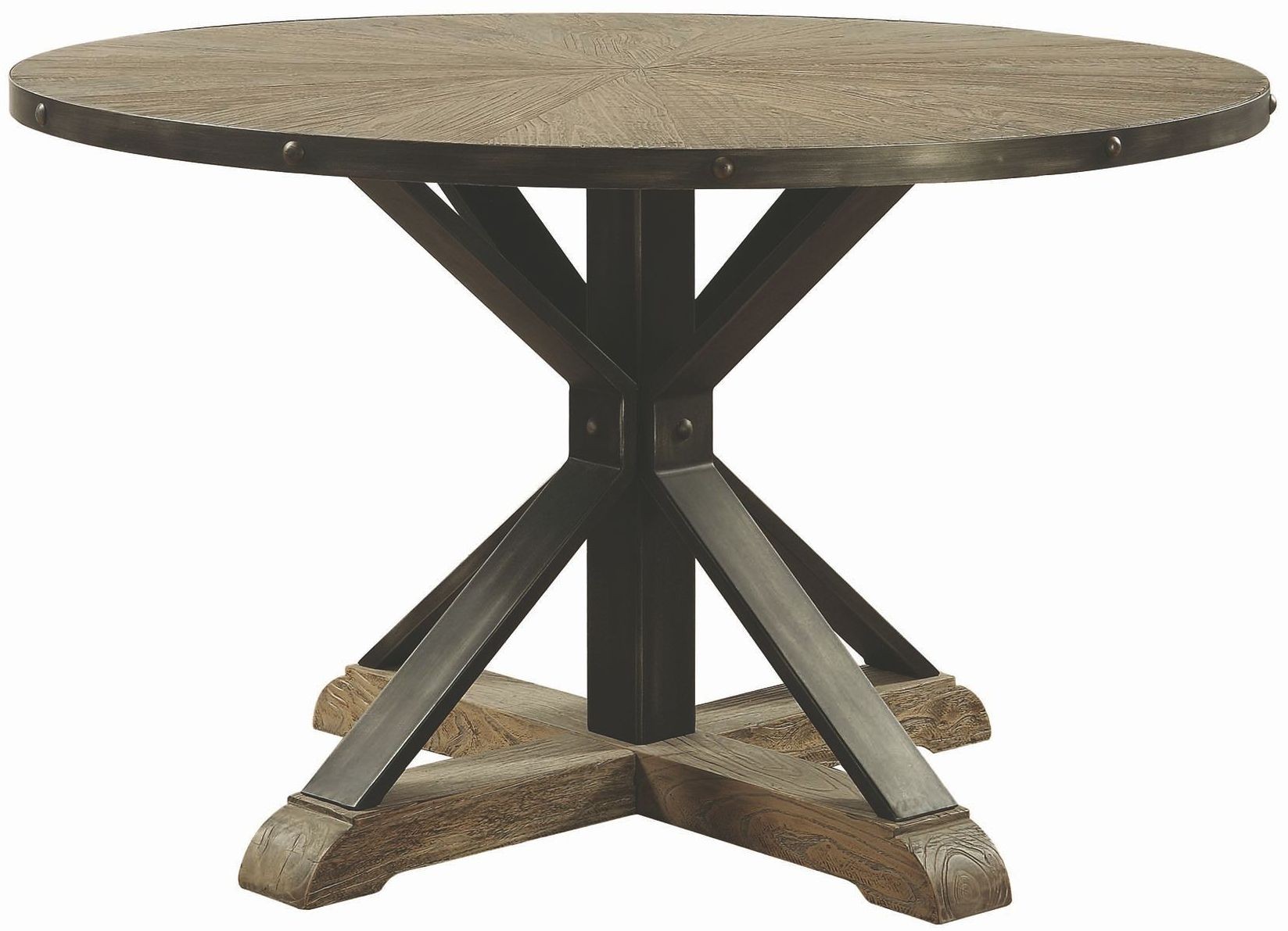 Tobin Driftwood Grey Round Dining Table from Coaster Coleman Furniture
