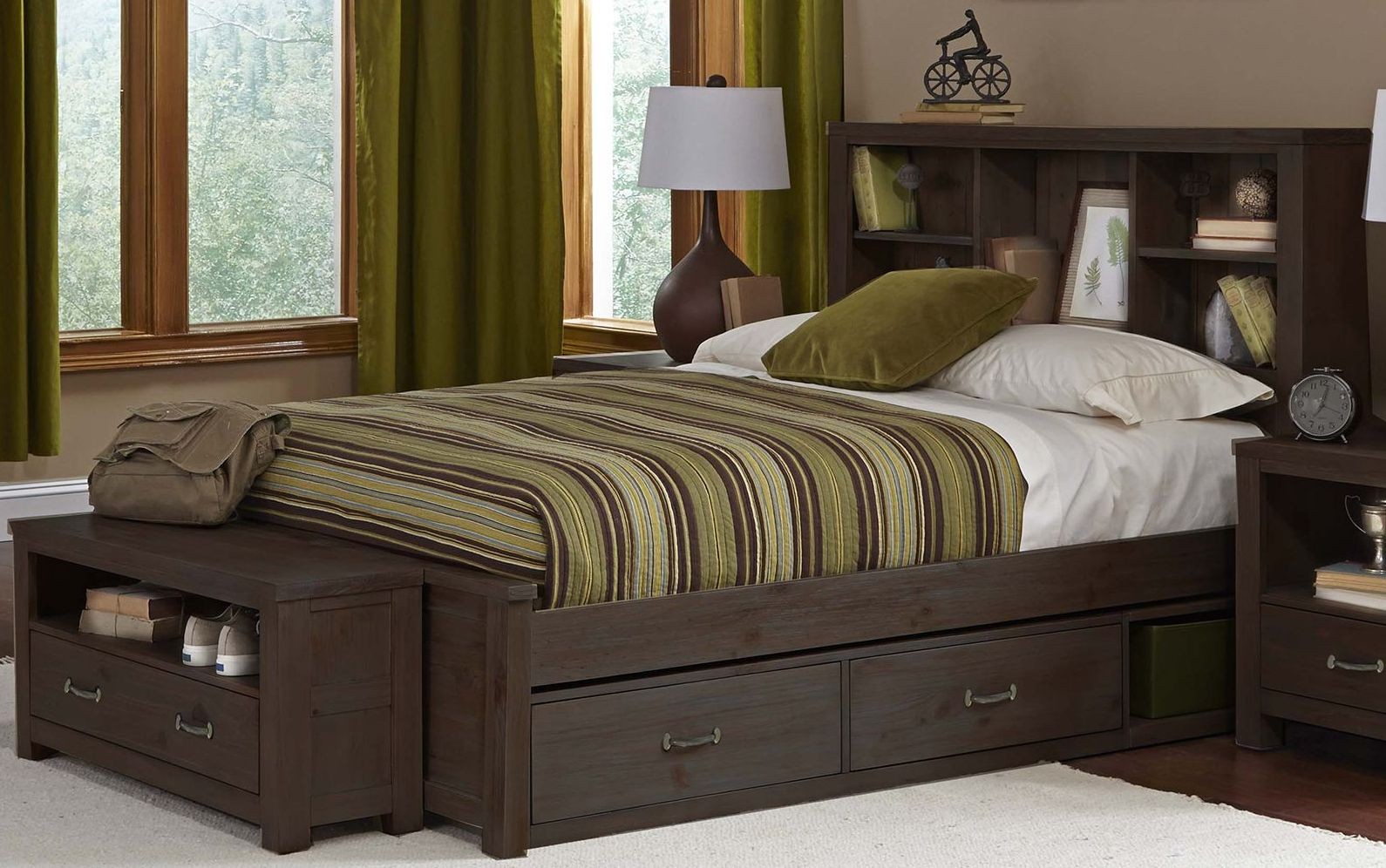 Highlands Espresso Bookcase Full Storage Bed from NE Kids ...
