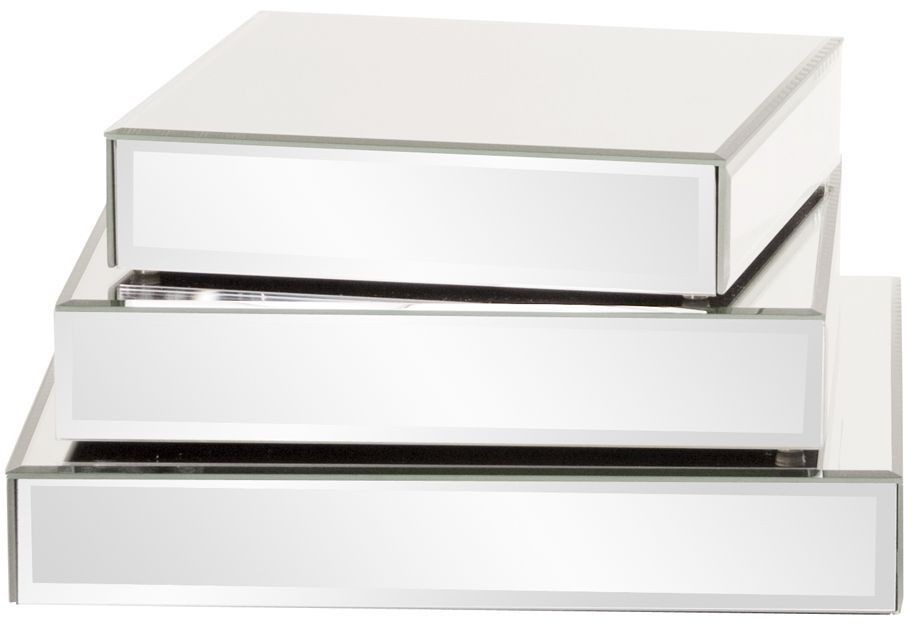 Square Mirrored Display Platforms Set of 3 from Howard Elliott