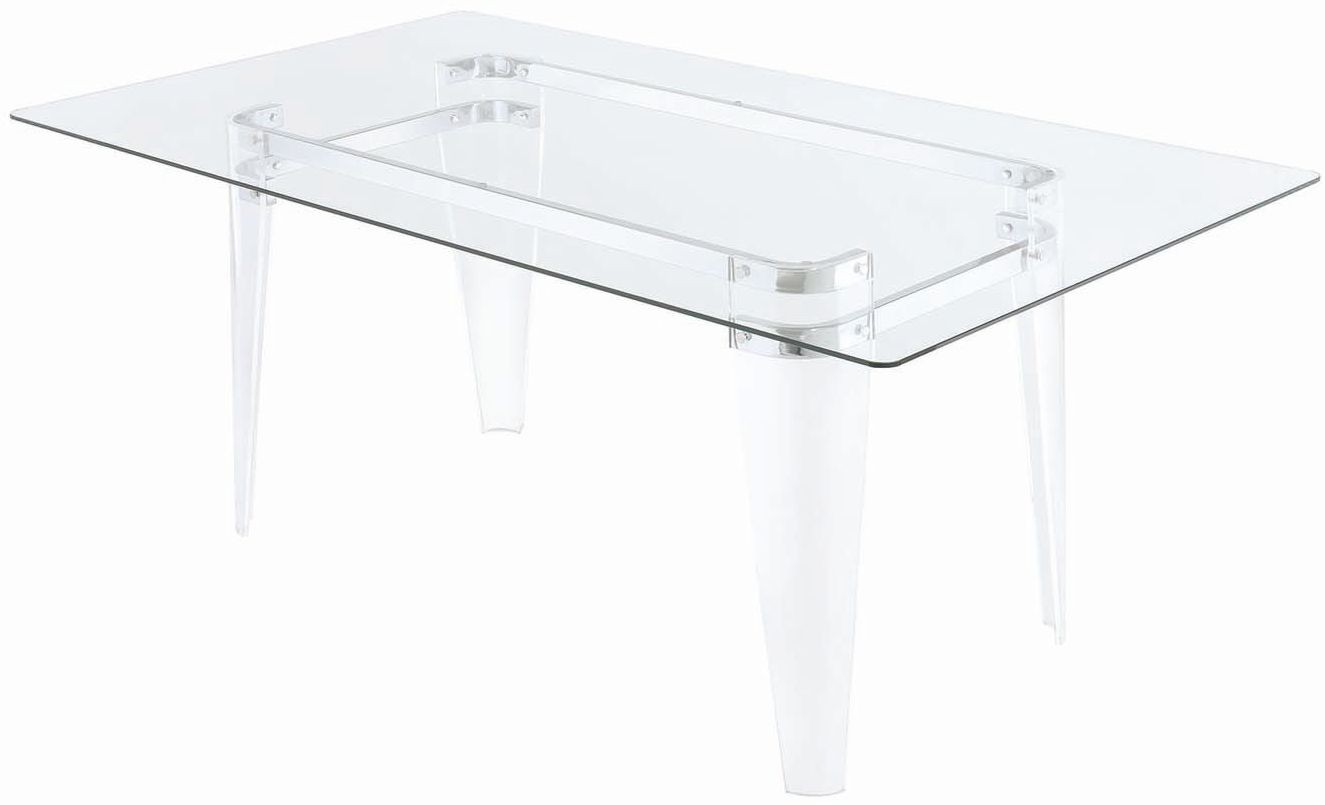 Michonne Acrylic Legs Rectangular Dining Table from Coaster Coleman