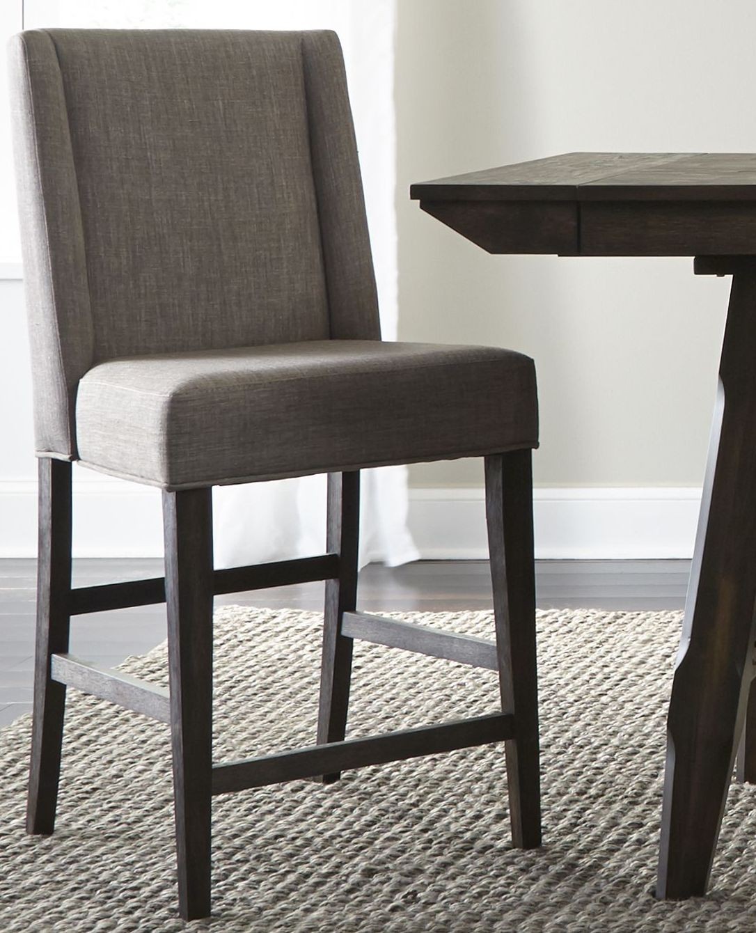 Double Bridge Dark Chestnut Upholstered Counter Chair Set of 2 from