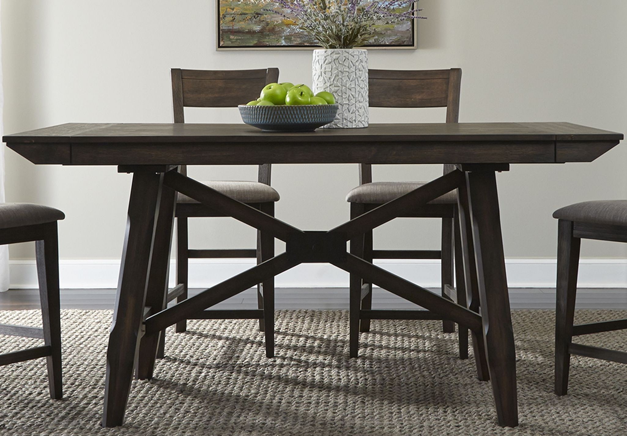 Double Bridge Dark Chestnut Gathering Dining Table from ...