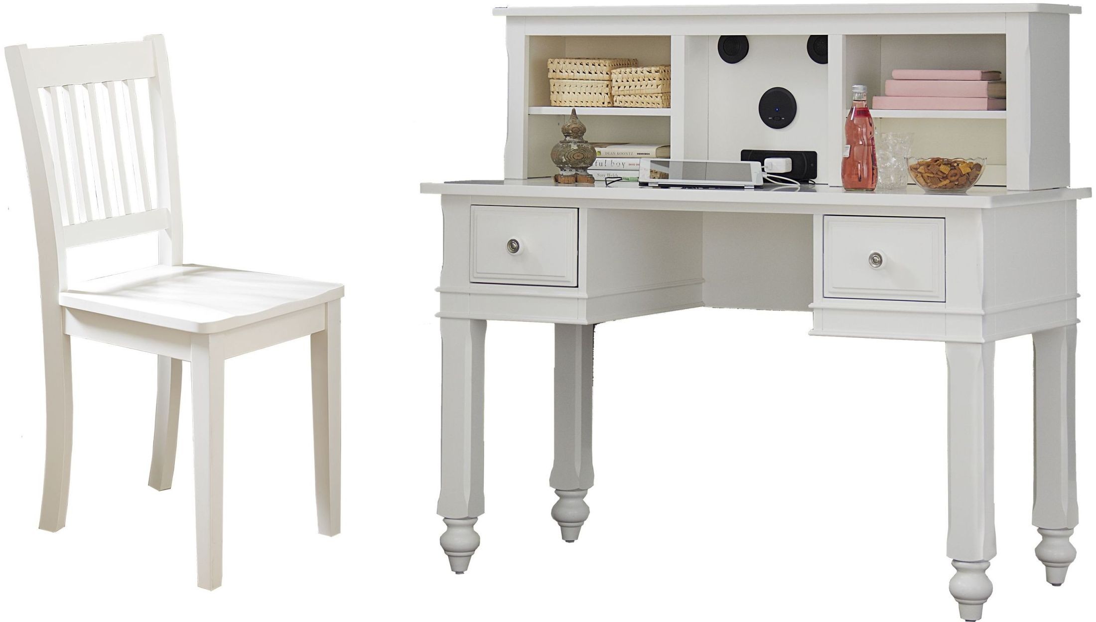 Lake House White Writing Desk with Hutch & Chair from NE Kids Coleman