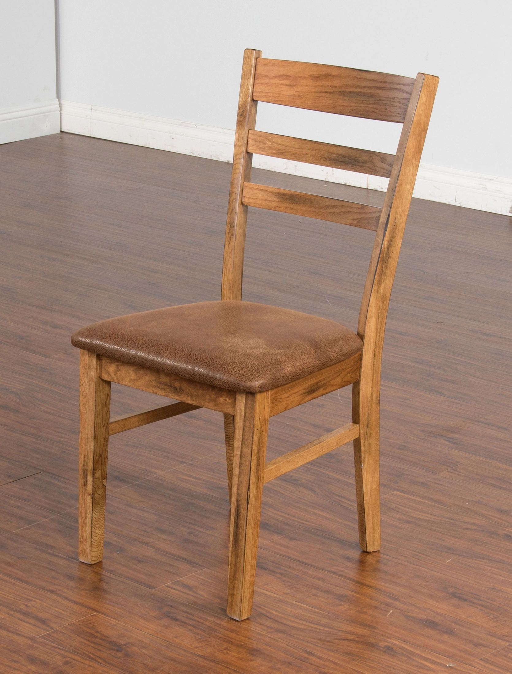 Sedona Rustic Oak Ladder Back Cushioned Side Chair Set of 2 from Sunny